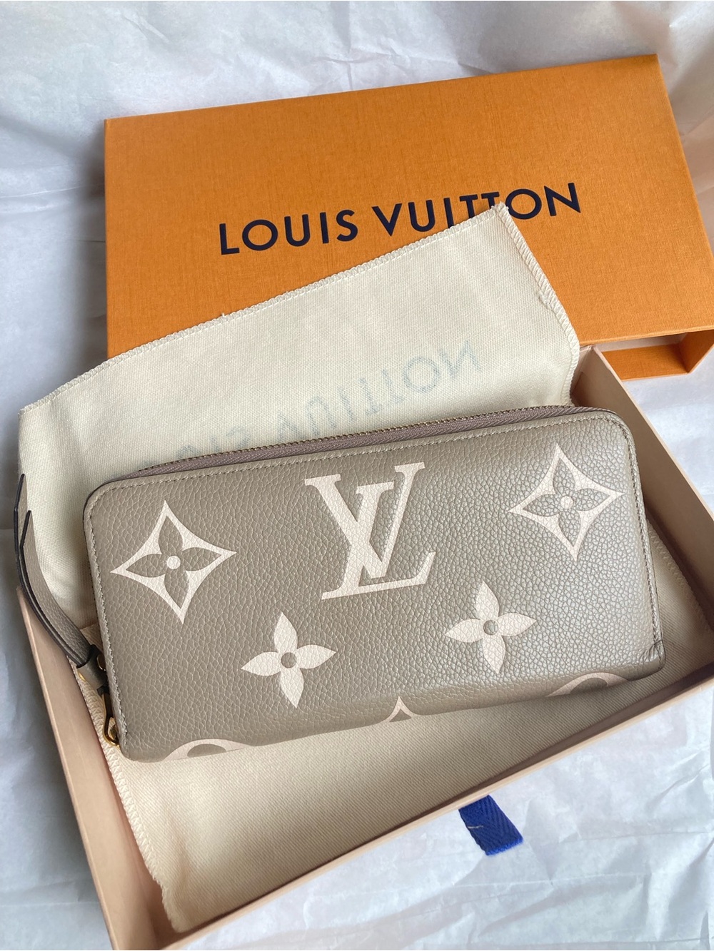 Louis Vuitton Taupe and Light Pink Monogram Compact Zip Wallet